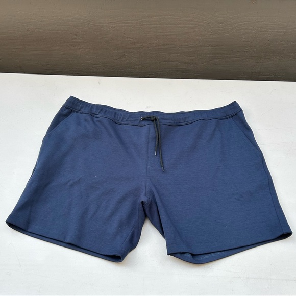 Women's Navy Sweat Shorts - Picture 1 of 4